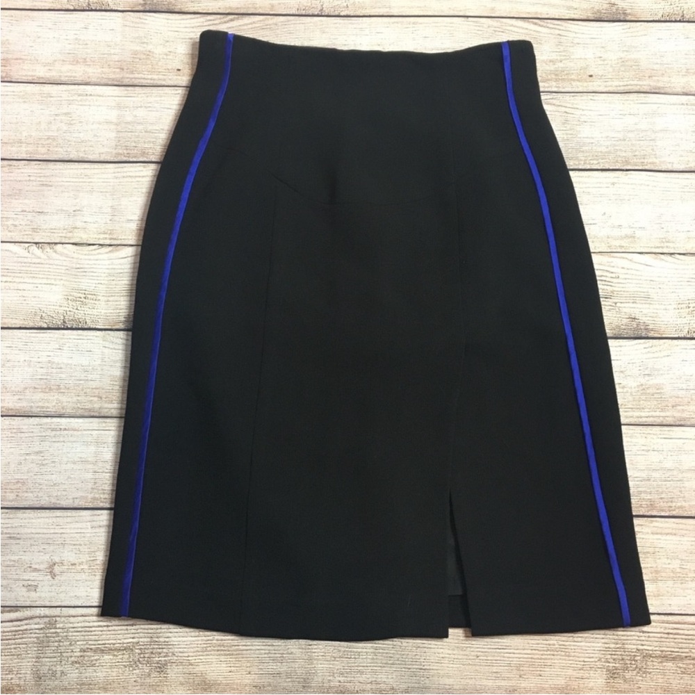 Nanette Lepore Black Pencil Skirt with Blue accent